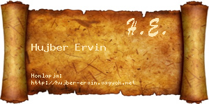 Hujber Ervin névjegykártya
