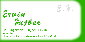 ervin hujber business card